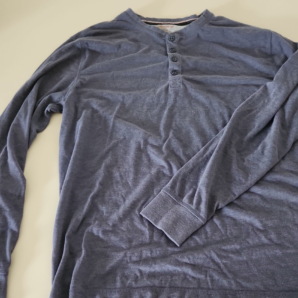 Weatherproof Long Sleeve Henley in Blue